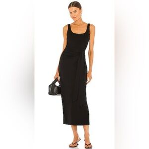 Vince Black Midi Dress with Tie Detail